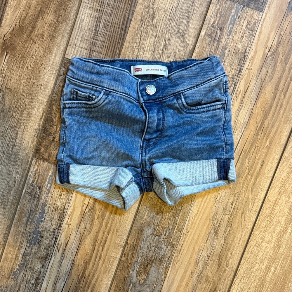 Levi's Girls Denim Rolled-Cuff Shorts - Blue